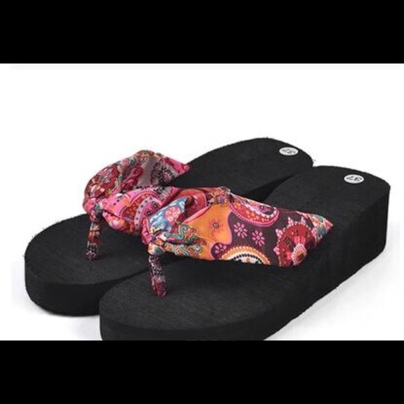 Shoes - Paisley Flip Flops